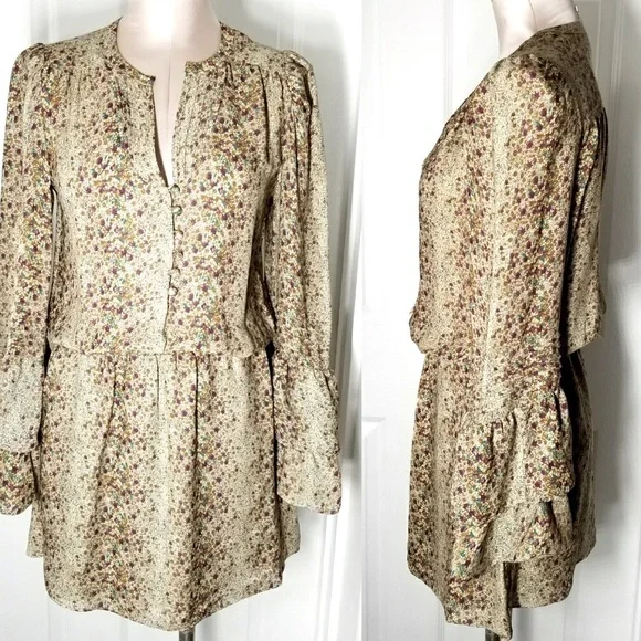 parker double flared sleeve dress Parker | Dresses | Nwt Parker Double Flare Sleeve Dress In Brown Camo